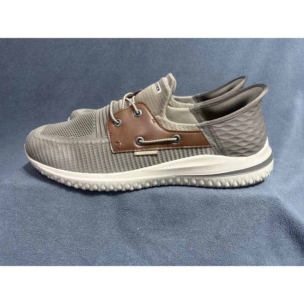 SKETCHERS Delson 3.0  Men's 14 Wide Fit Roth Slip in Taupe Brown Shoes Comfort